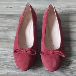 Ecco Touch Ballerina 2.0 Bow Front Flats Maroon Women's Size 40 US 9/9.5